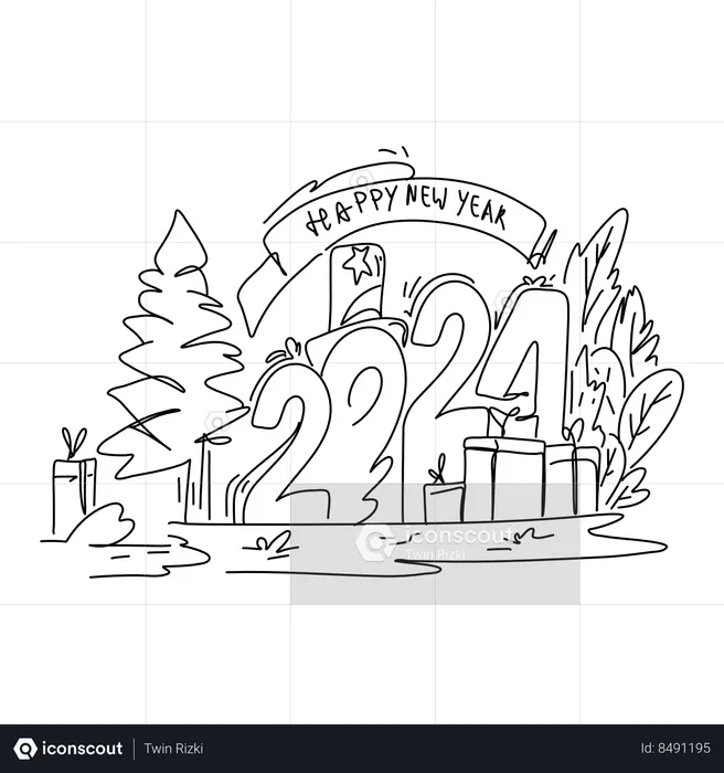 Welcoming 2024  Illustration