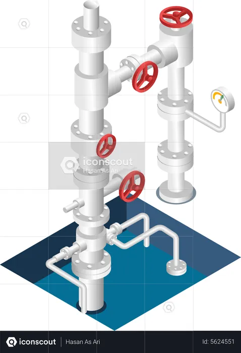 Well drilling pipe  Illustration