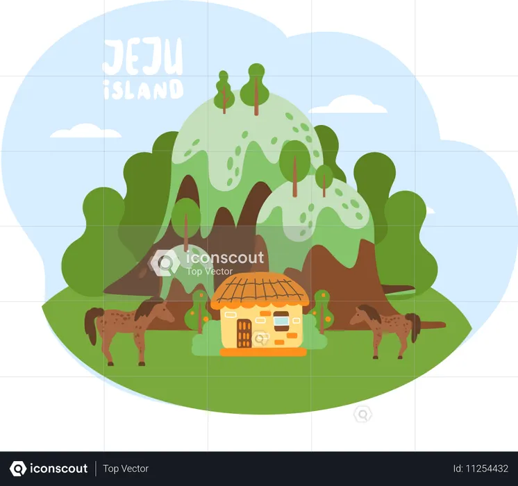 Wellcom auf der Insel Jeju in Südkorea  Illustration