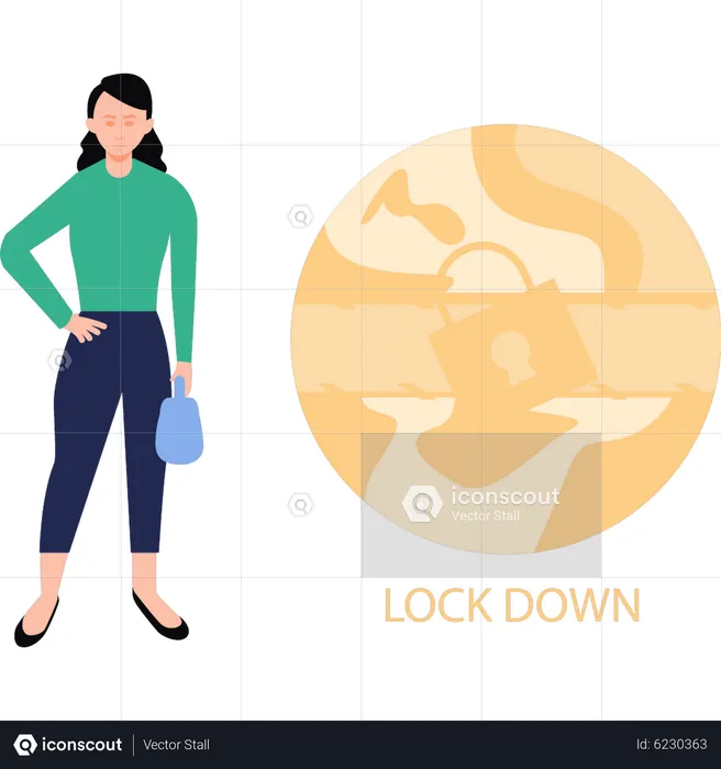 Welt im Lockdown wegen Covid  Illustration