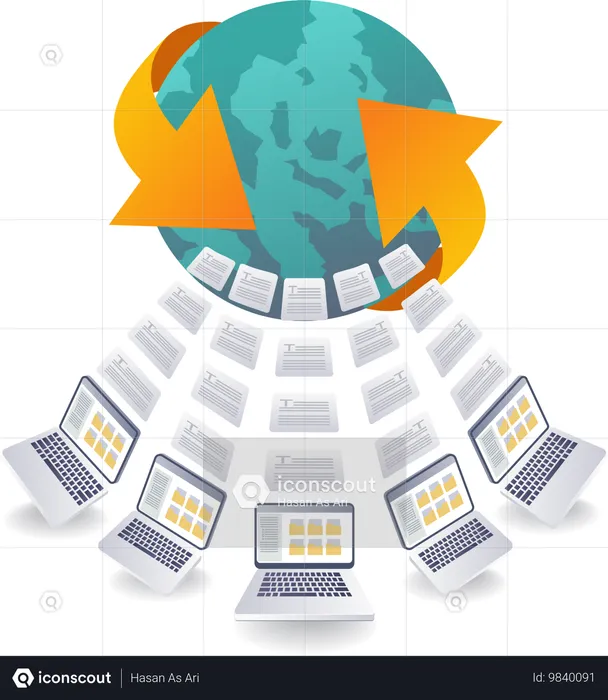 Weltweiter Informationsdatentransfer  Illustration