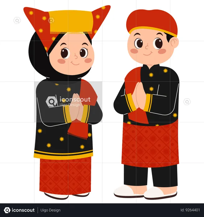 West Sumatra Traditional Clothing  Illustration