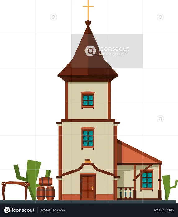Western Building  Illustration