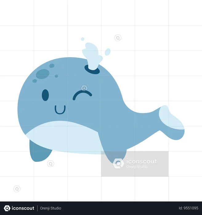 Whale calf  Illustration