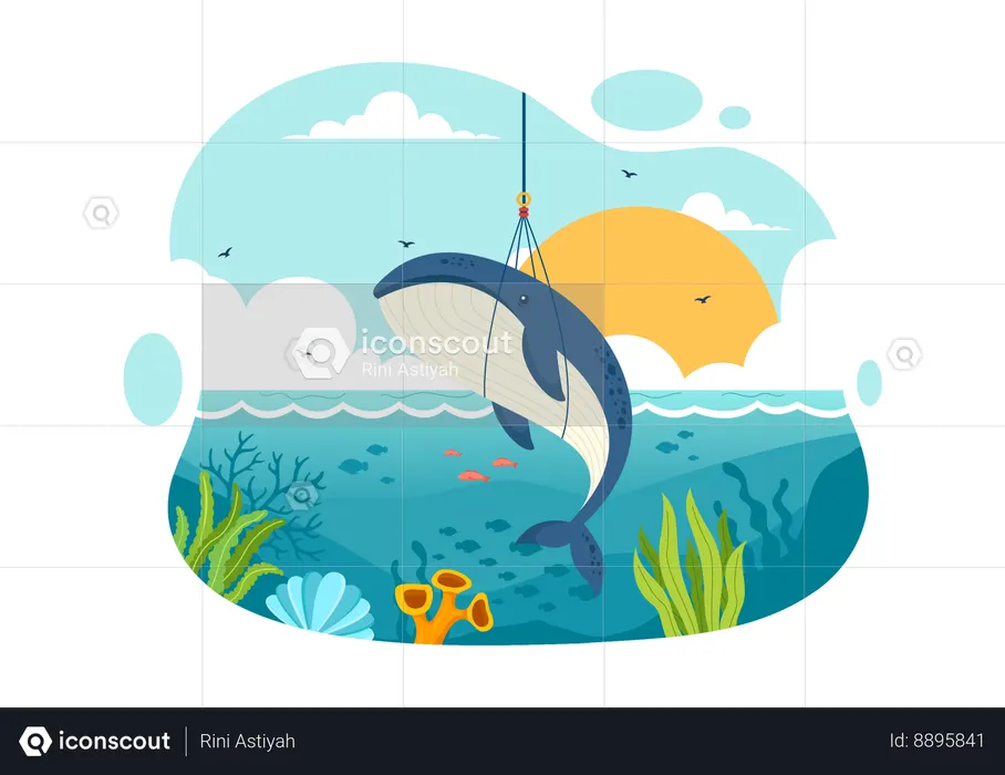 Whale Hunting  Illustration