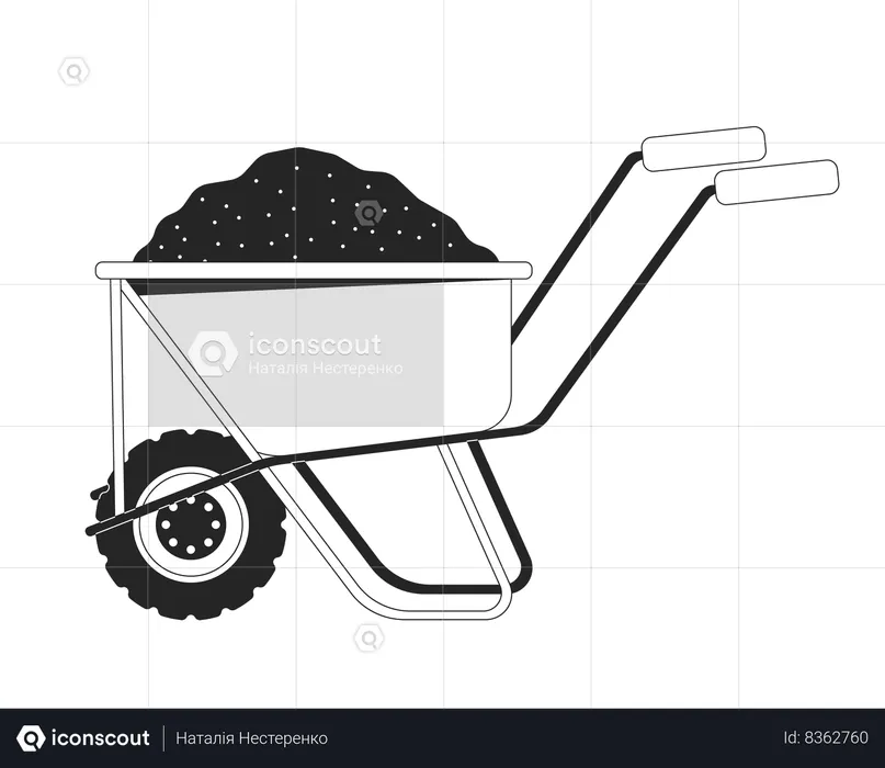 Wheel barrow trolley with sand  Illustration