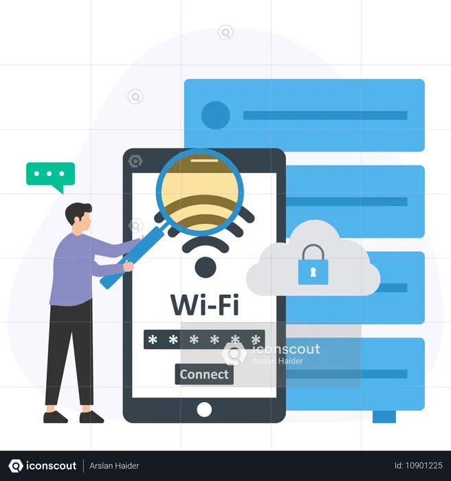 Wi fi password  Illustration