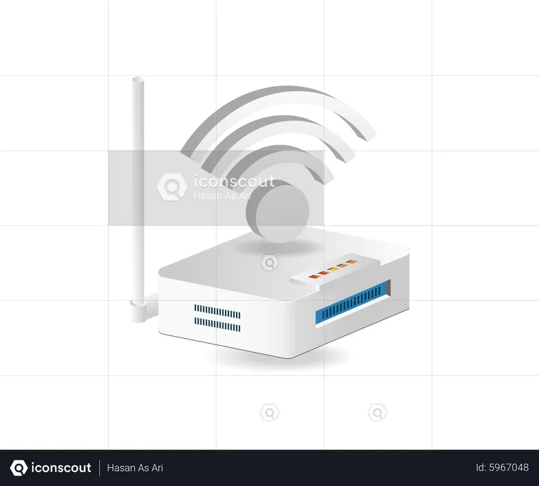 Wifi network router  Illustration
