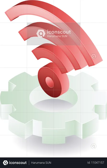 Wifi network signal process  Illustration