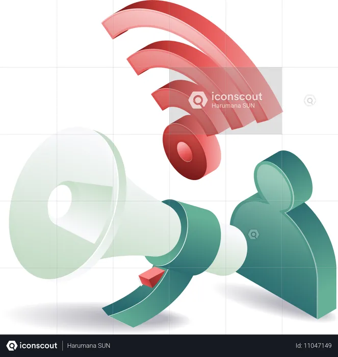 Wifi signal with megaphone  Illustration