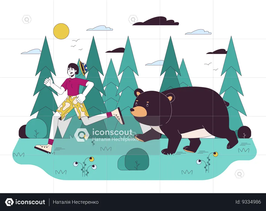 Wild animal encounter  Illustration