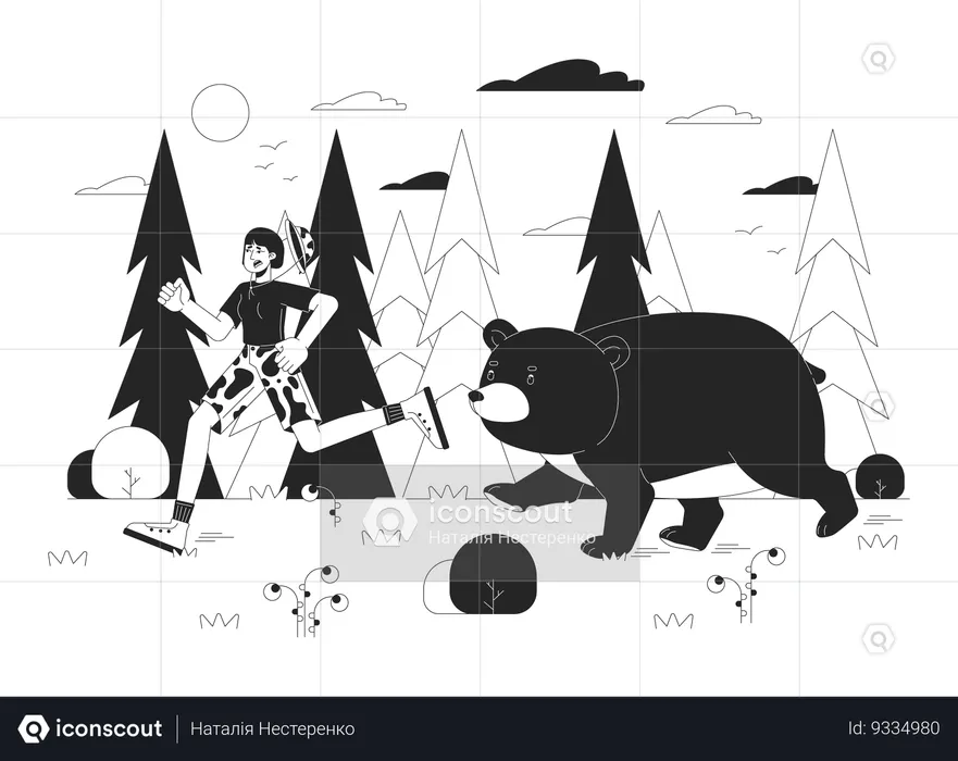 Wild animal encounter  Illustration