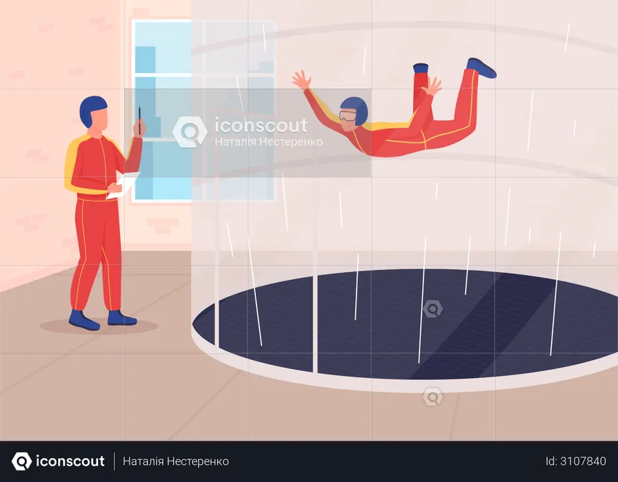 Wind tunnel training  Illustration