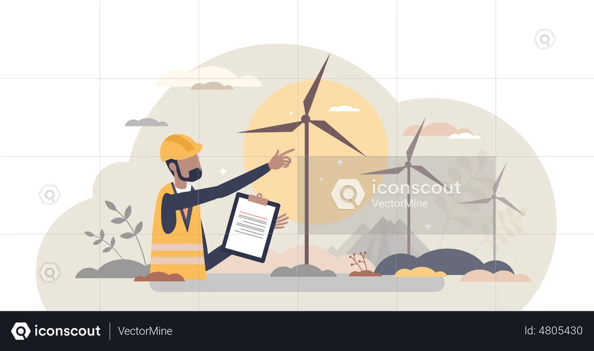 Wind turbine maintenance  Illustration