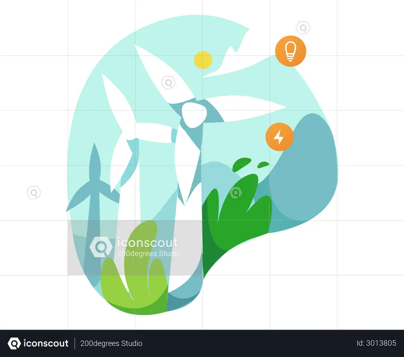 Windenergie  Illustration