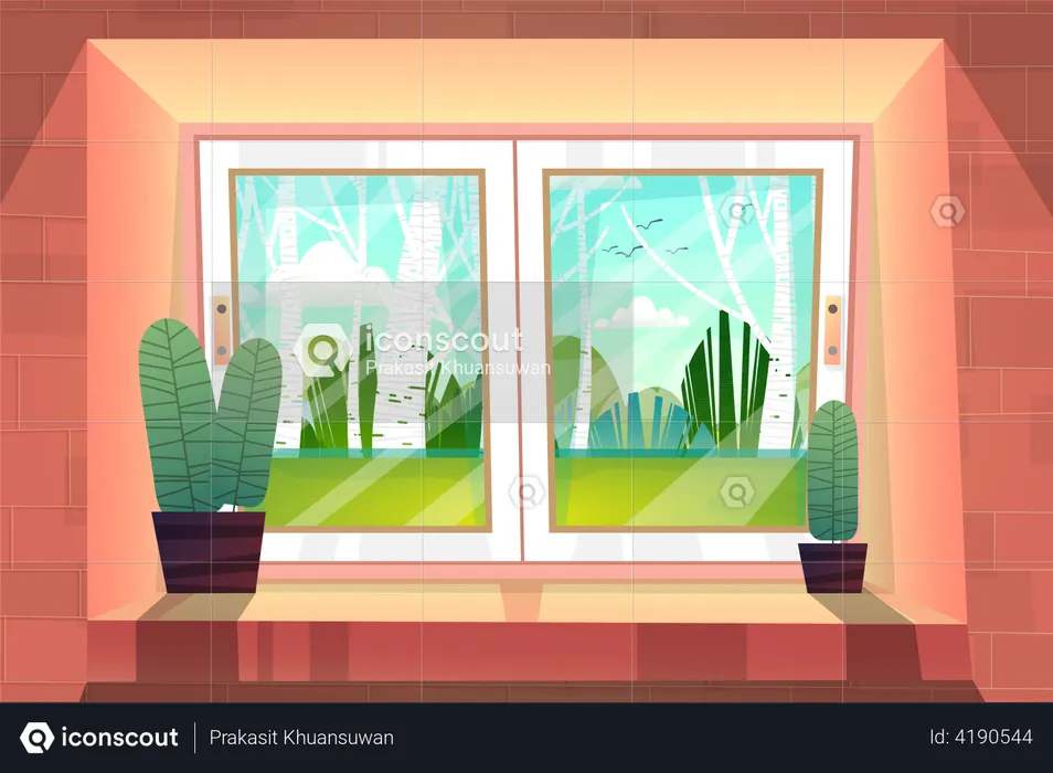 Window view  Illustration