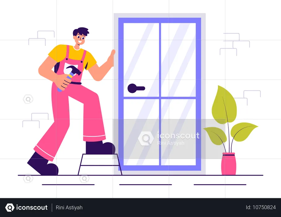 Windows and Doors Service  Illustration