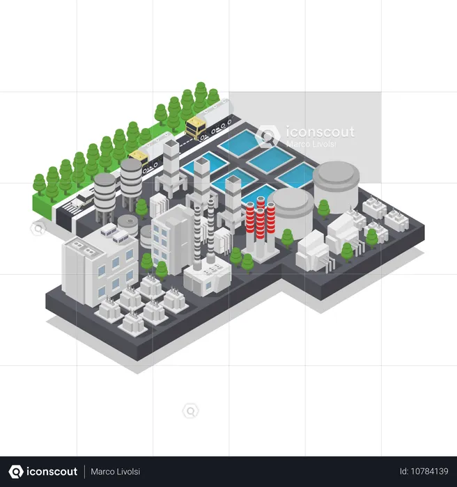 Windpark Wasserkraft  Illustration