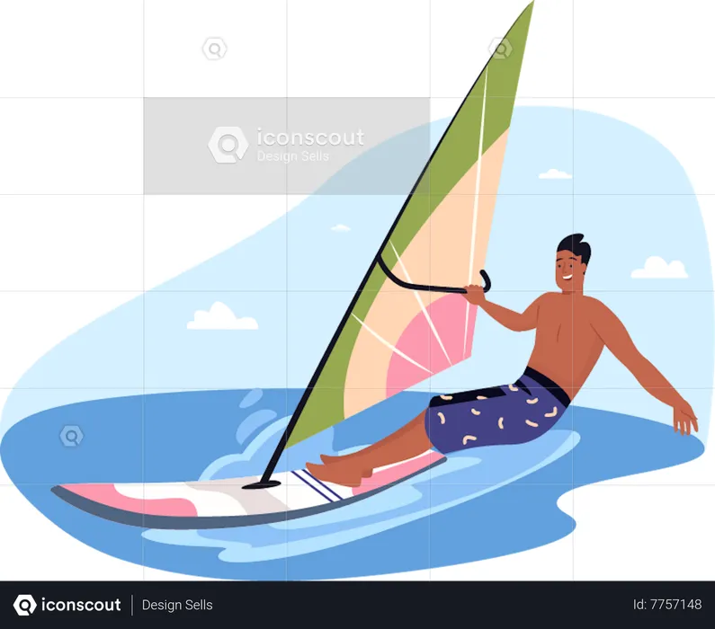 Windsurfing Instructor  Illustration