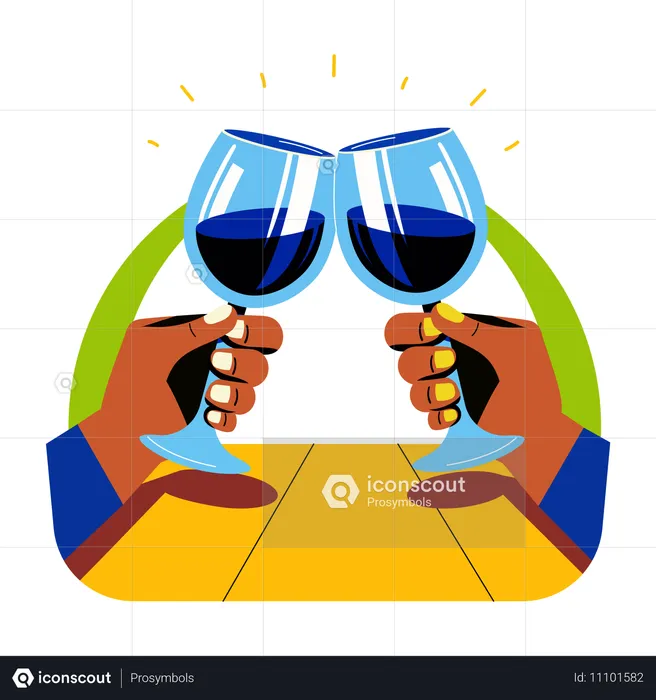 Wine cheers  Illustration