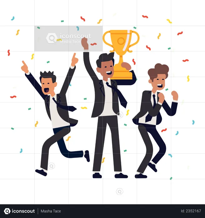 Winning and success in business pepole  Illustration