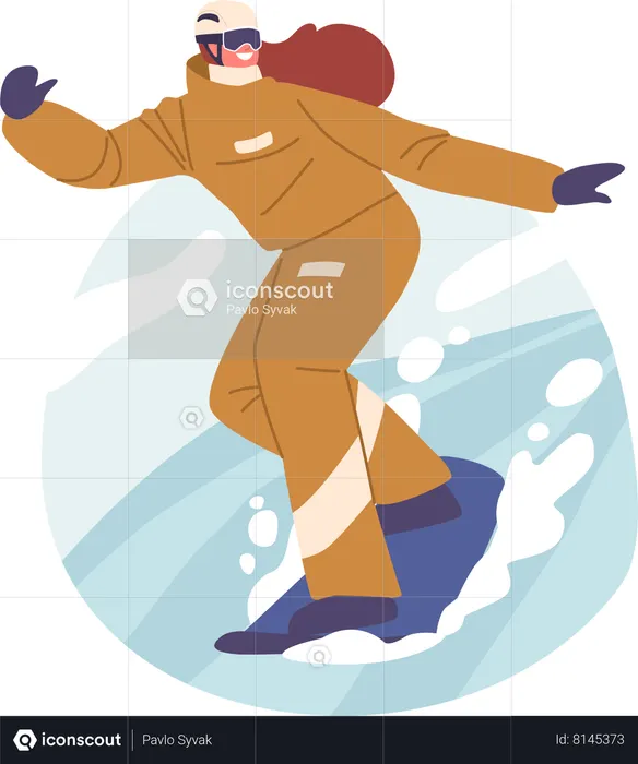 Winter Vacation Extreme Sports Activity  Illustration