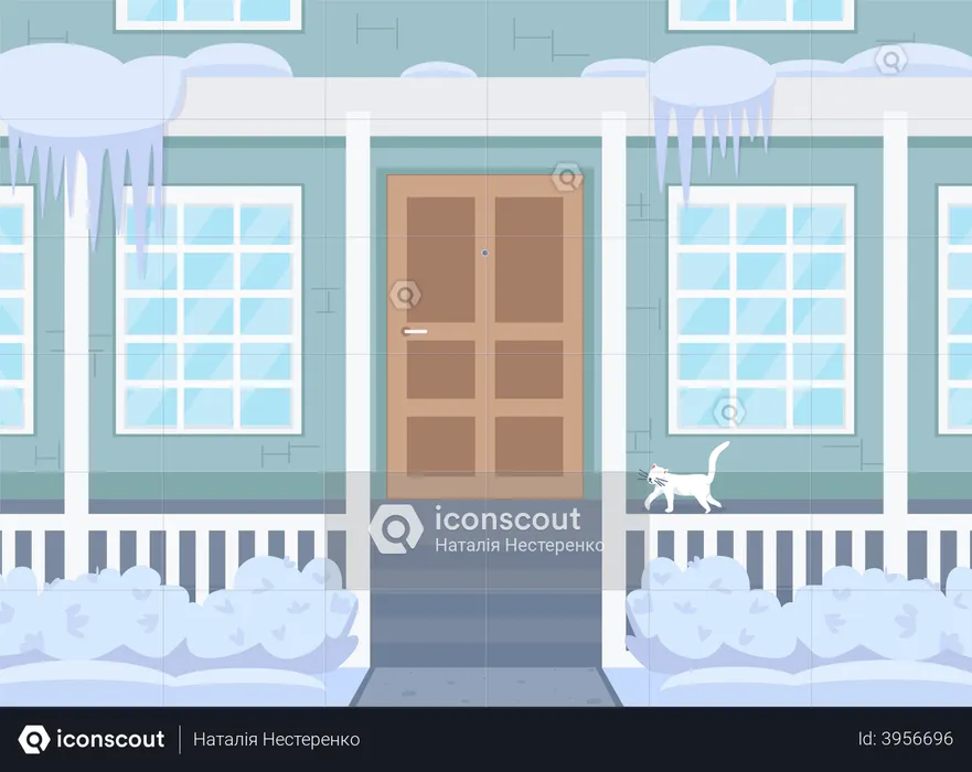 Wintertime house  Illustration