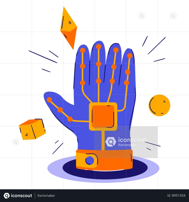 Wired Hand Gloves  Illustration