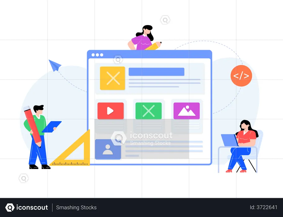 Wireframe by developers  Illustration