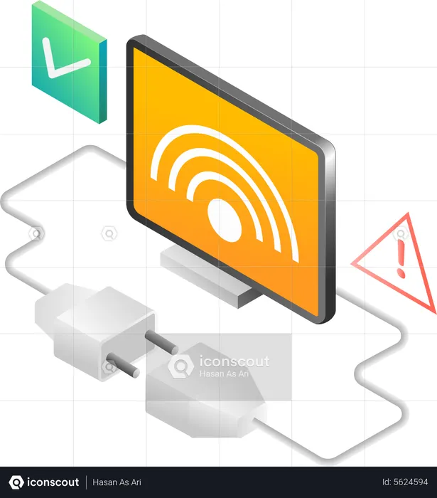 Wireless network error  Illustration