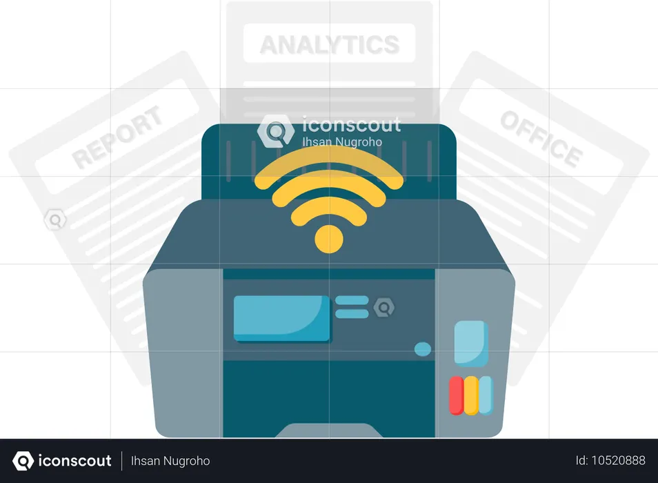 Wireless Printer  Illustration