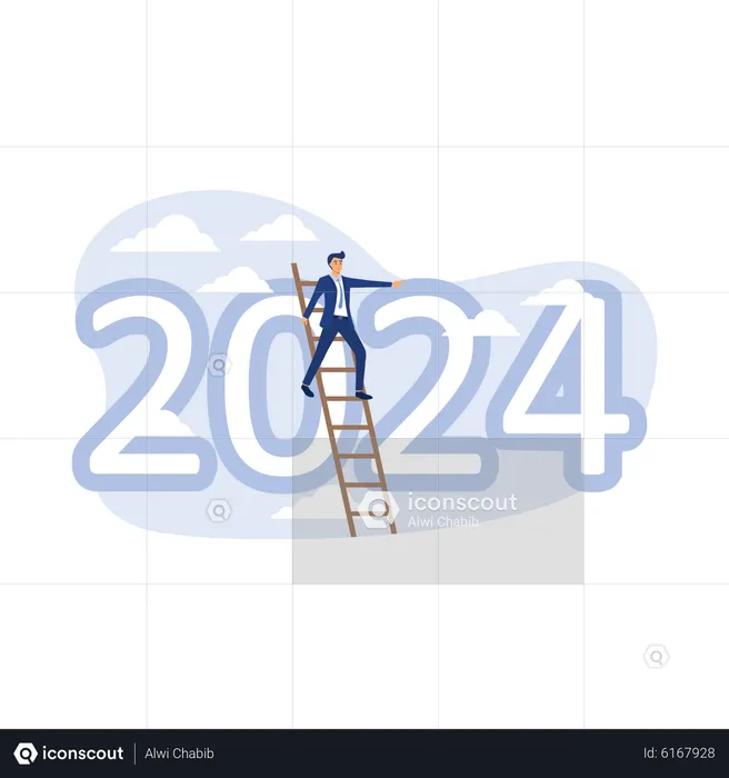 Wirtschaftsausblick für das Jahr 2024  Illustration