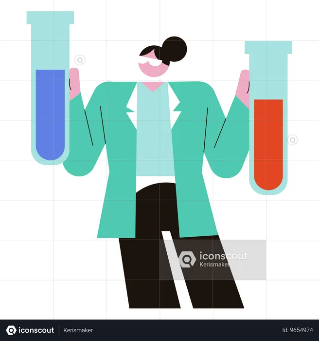 Wissenschaftler erforschen Laborchemikalien  Illustration