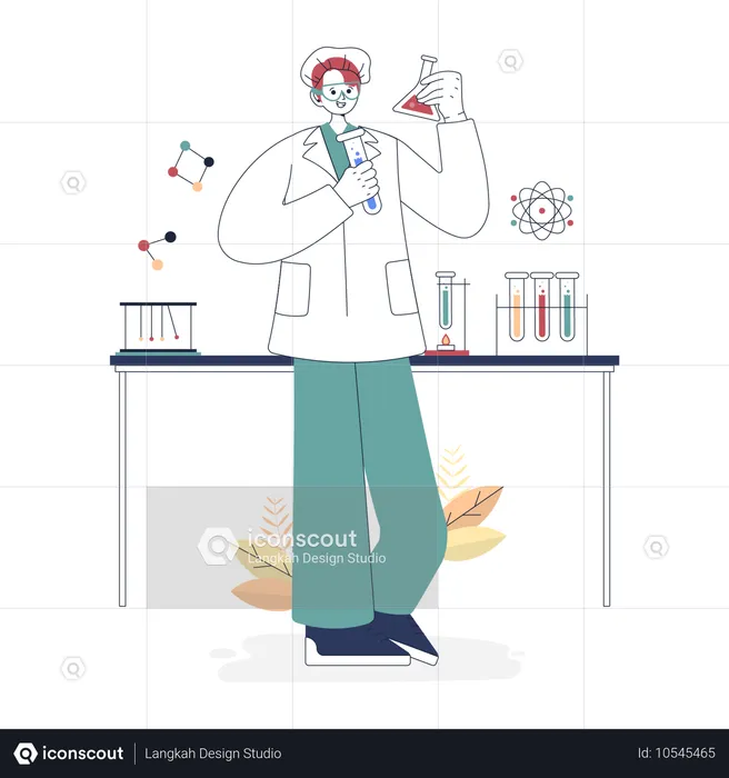 Wissenschaftler führen Laborexperimente durch  Illustration