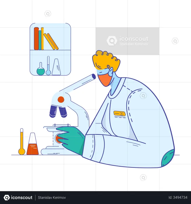 Wissenschaftler führen wissenschaftliche Experimente durch  Illustration