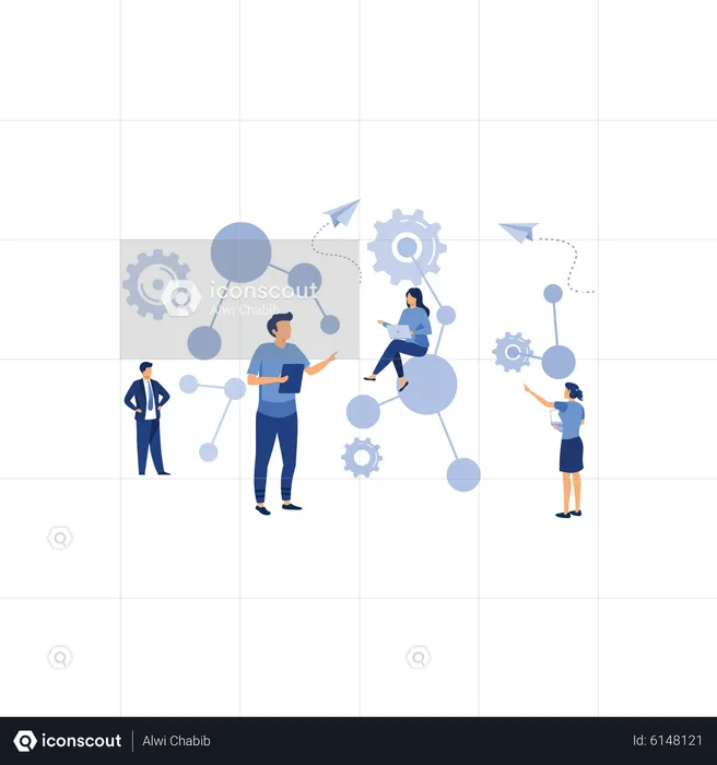 Wissenschaftler führt Experiment durch  Illustration