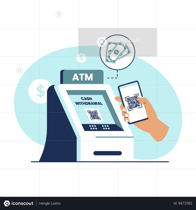 Withdraw cash without card  Illustration
