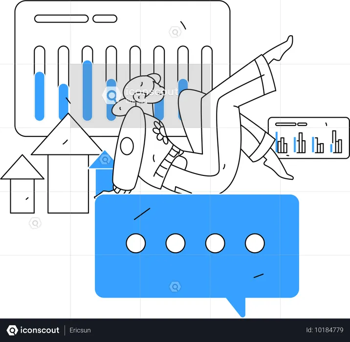 Woman analyzing data  Illustration