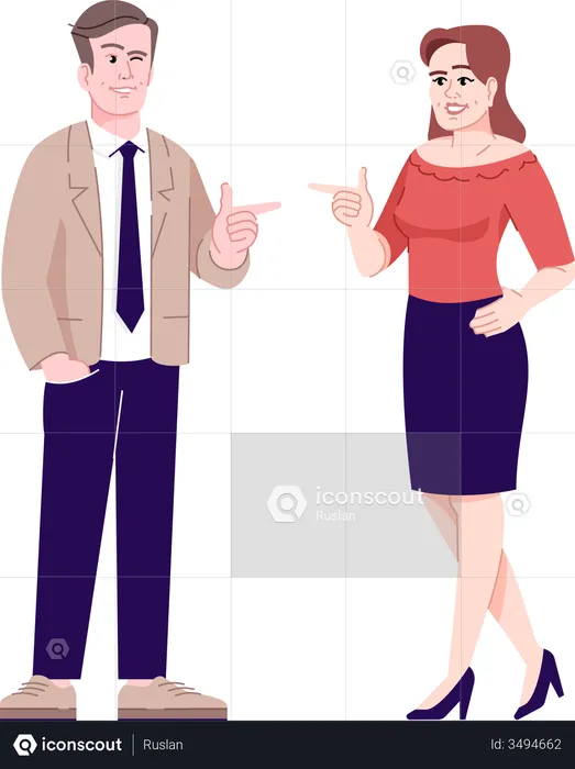 Woman and man flirting  Illustration