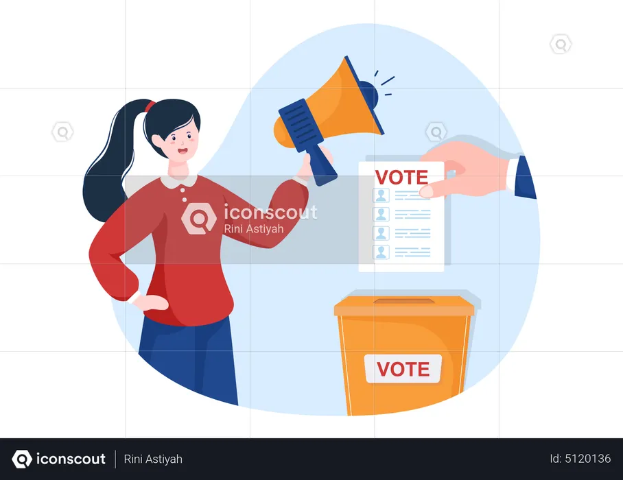 Woman announcing selected candidate  Illustration