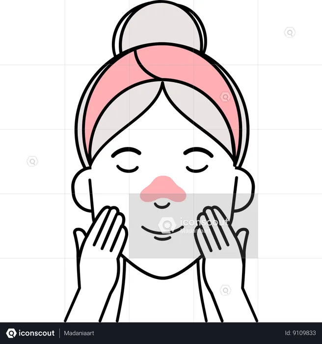 Woman Apply Blackhead Mask  Illustration