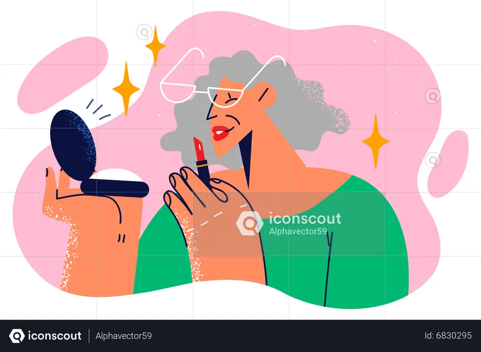 Woman applying makeup  Illustration