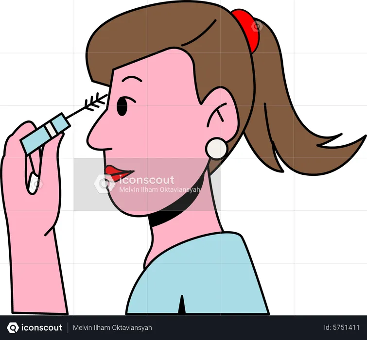 Woman applying Mascara  Illustration
