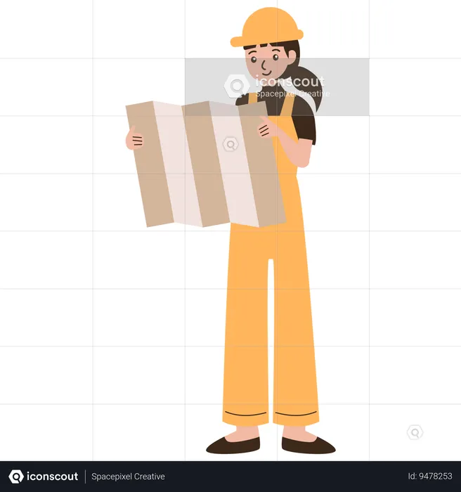 Woman architecture working  Illustration