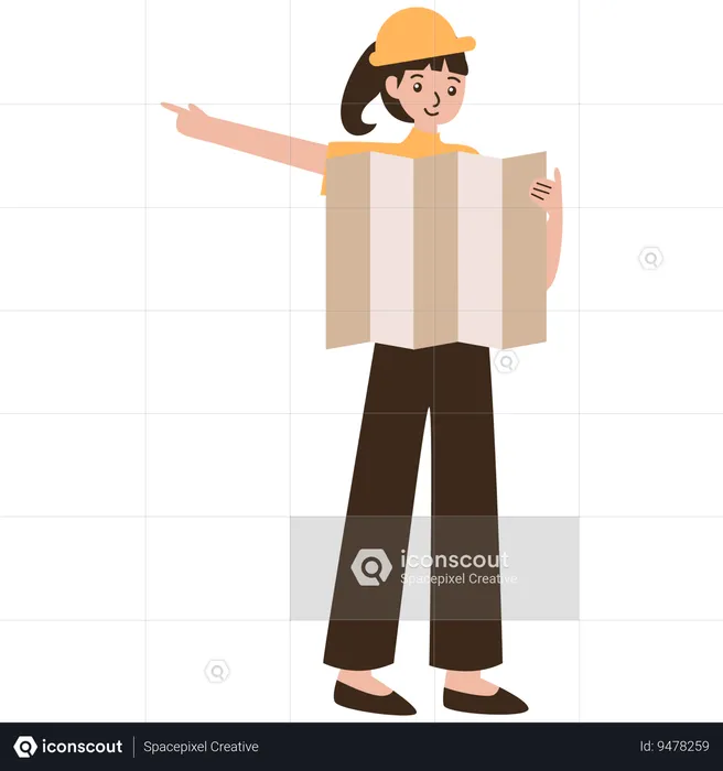 Woman architecture working  Illustration