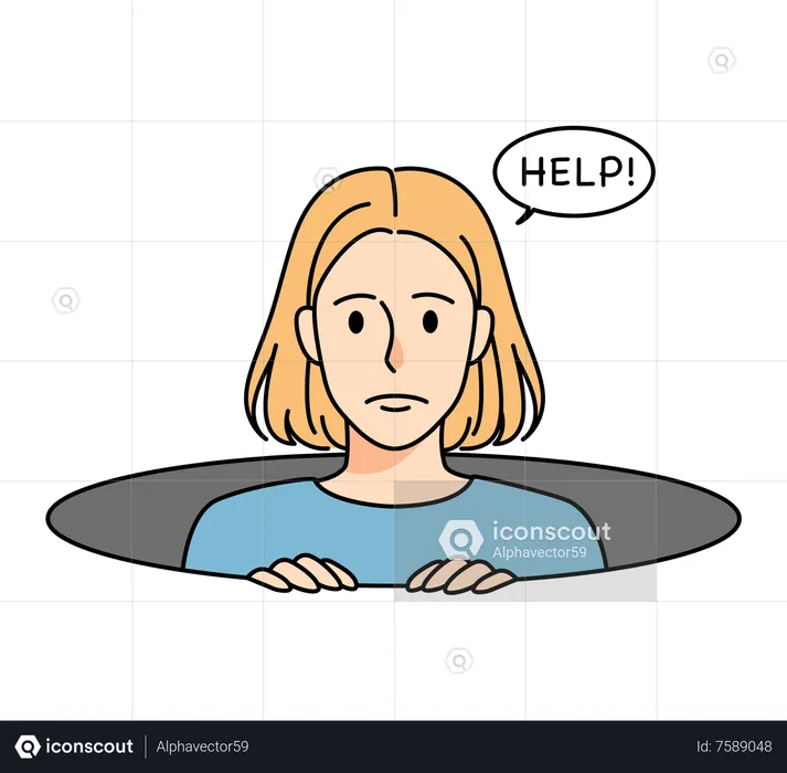 Woman asking for help  Illustration