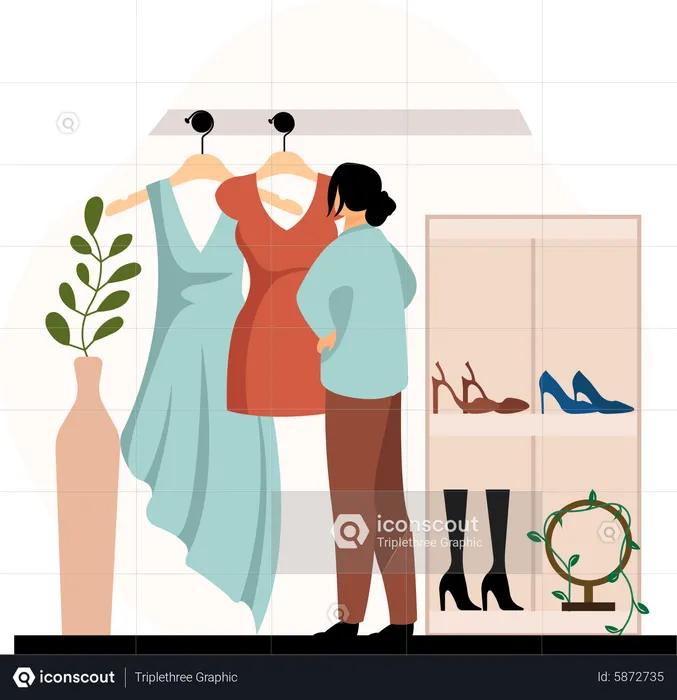 Woman at fashion store  Illustration