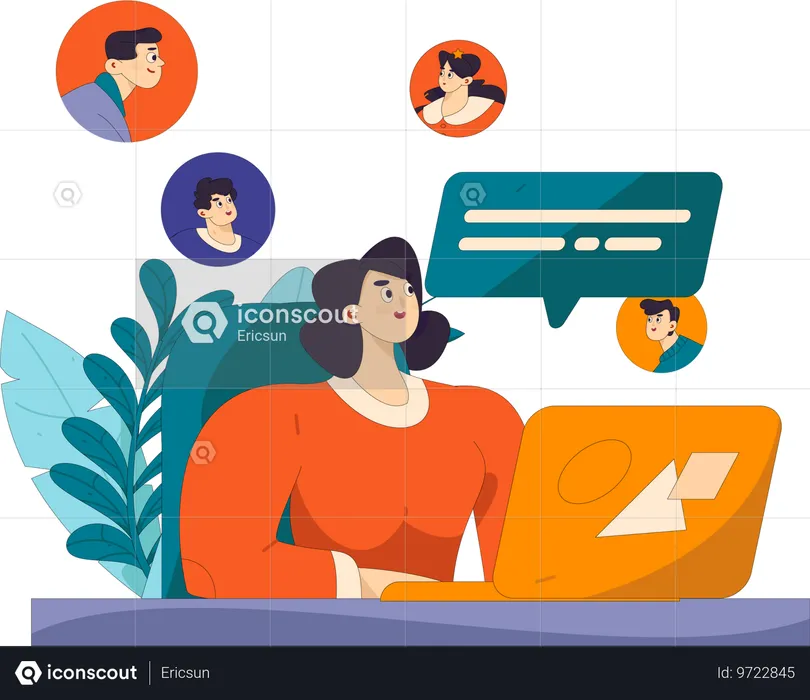 Woman attending Business meeting  Illustration