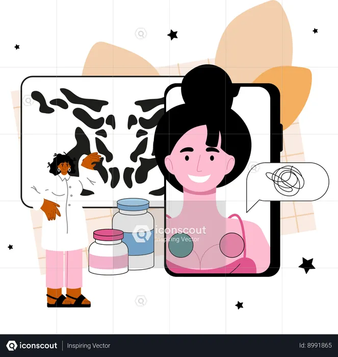 Woman attends psychology session  Illustration