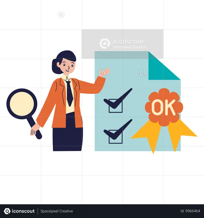 Woman becomes Quality Inspector  Illustration